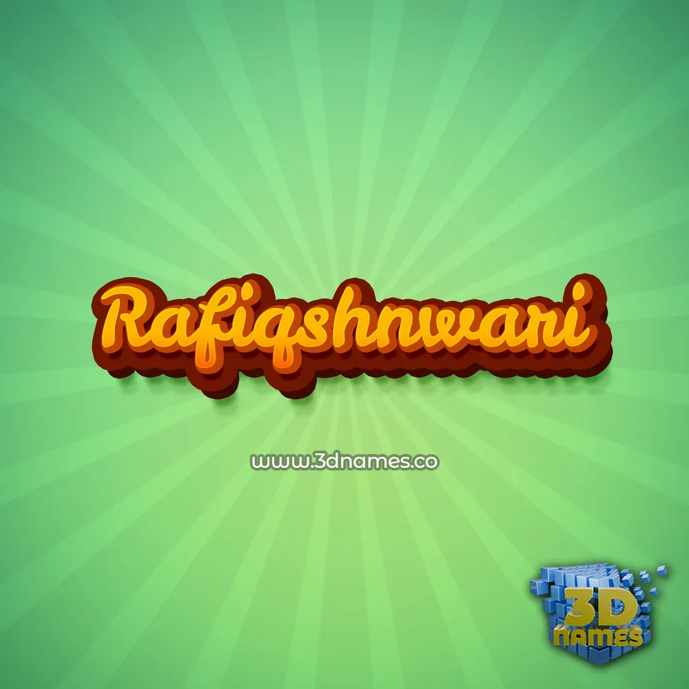 rafiqshnwari in Green Rays style - 3D name wallpaper