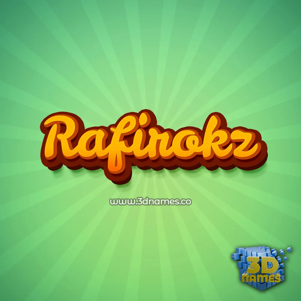 rafirokz in Green Rays style - 3D name wallpaper