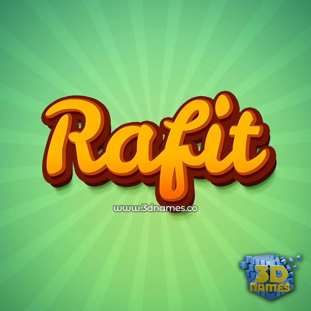 rafit in Green Rays style - 3D name wallpaper