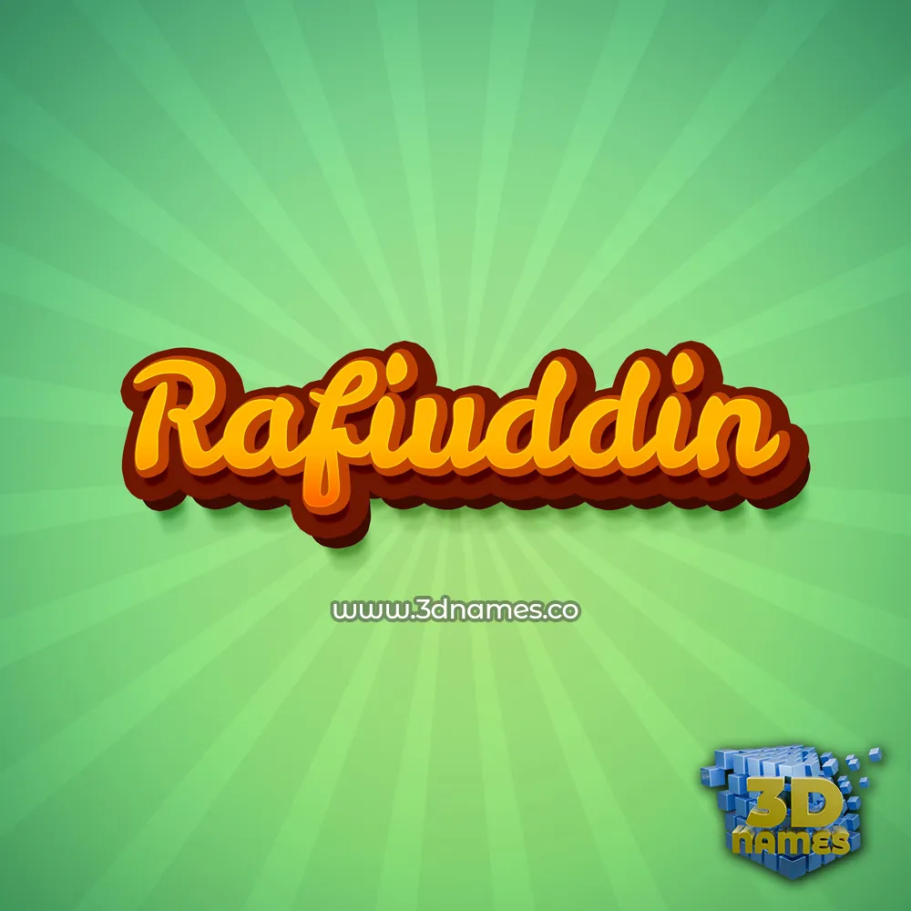 rafiuddin in Green Rays style - 3D name wallpaper