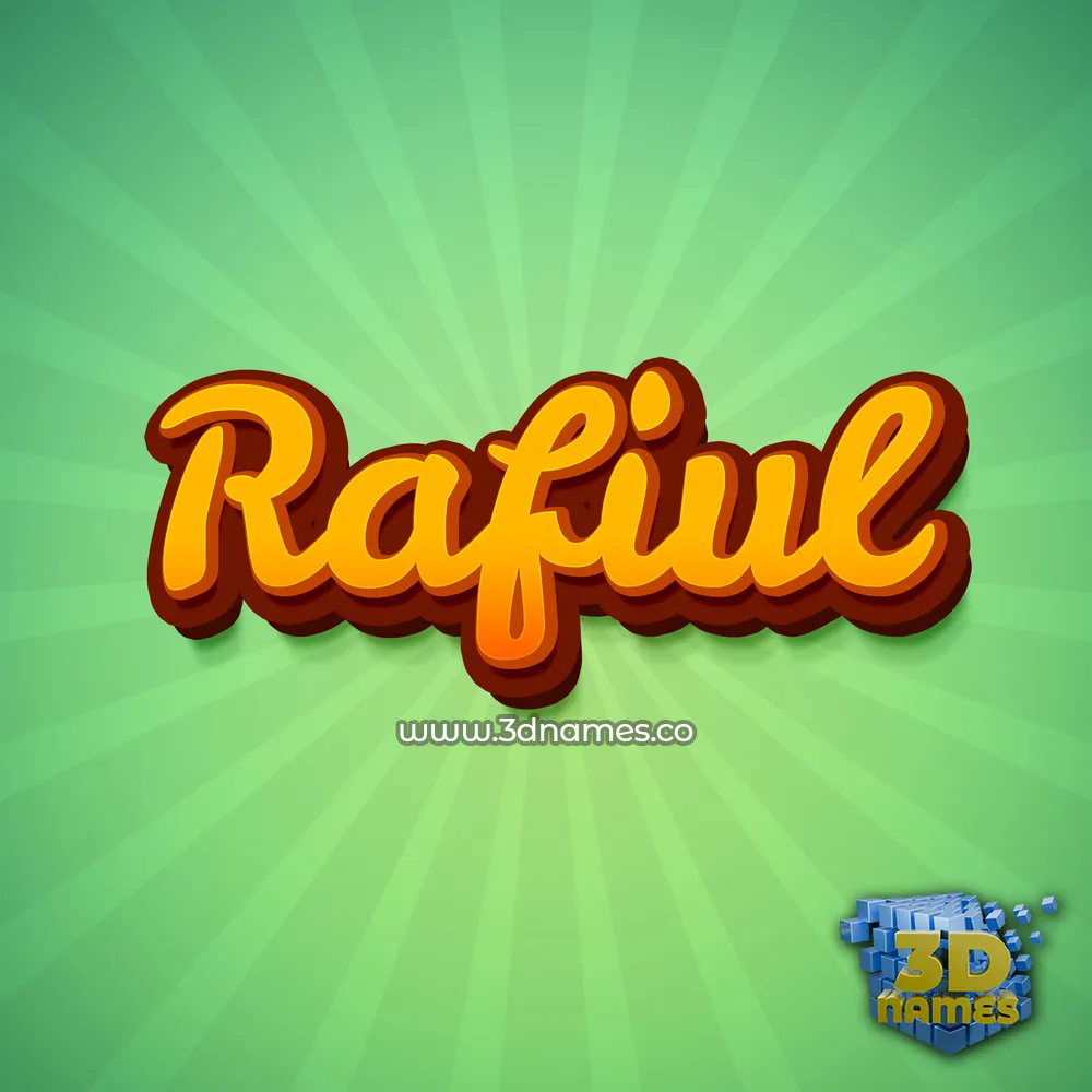 rafiul in Green Rays style - 3D name wallpaper