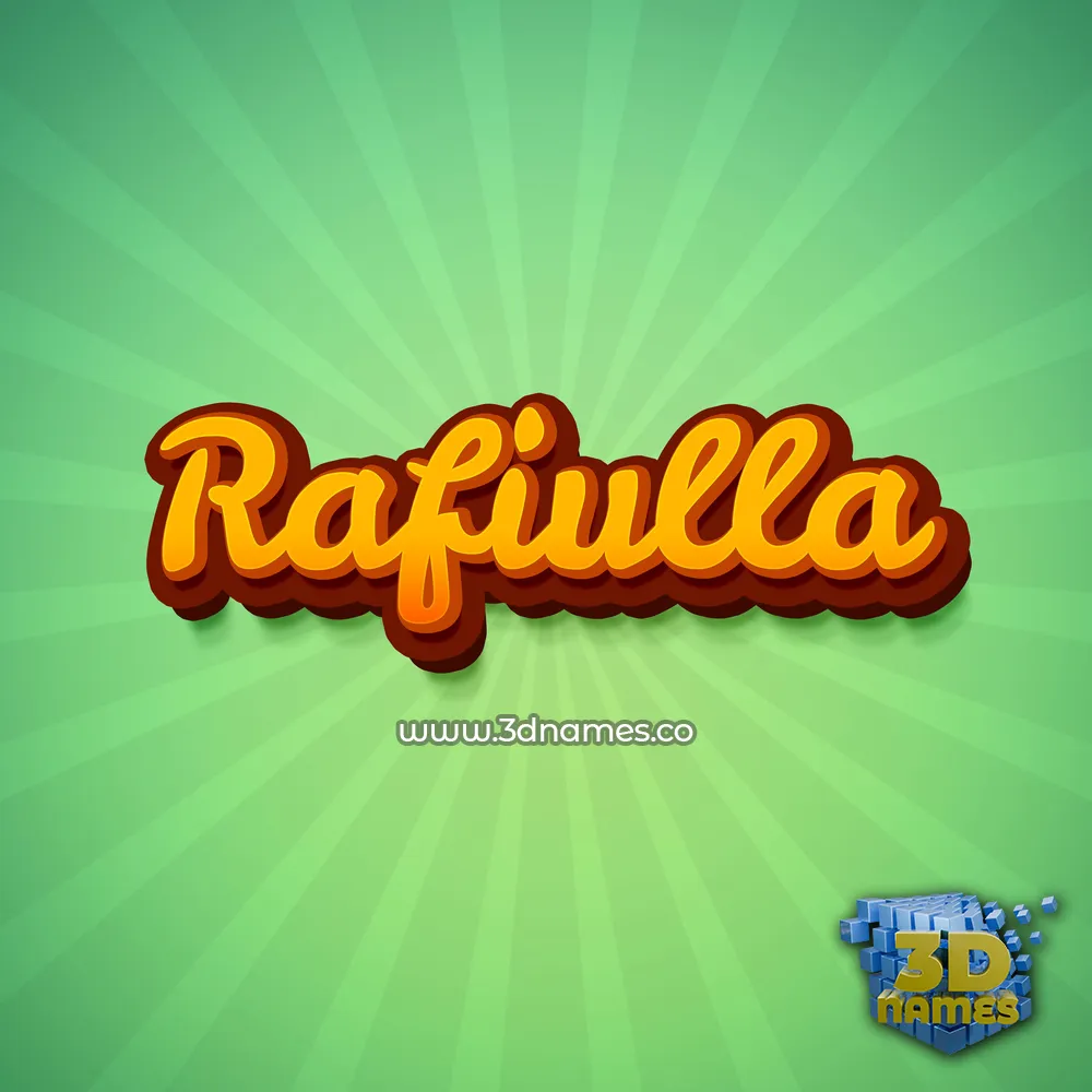 rafiulla in Green Rays style - 3D name wallpaper
