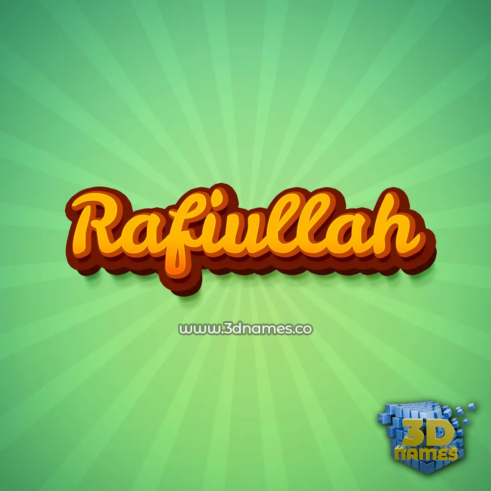 rafiullah in Green Rays style - 3D name wallpaper
