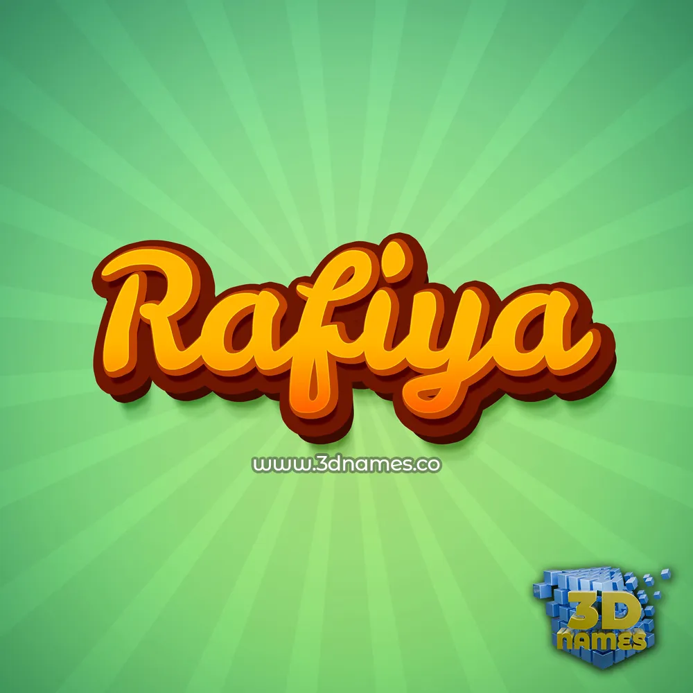 rafiya in Green Rays style - 3D name wallpaper