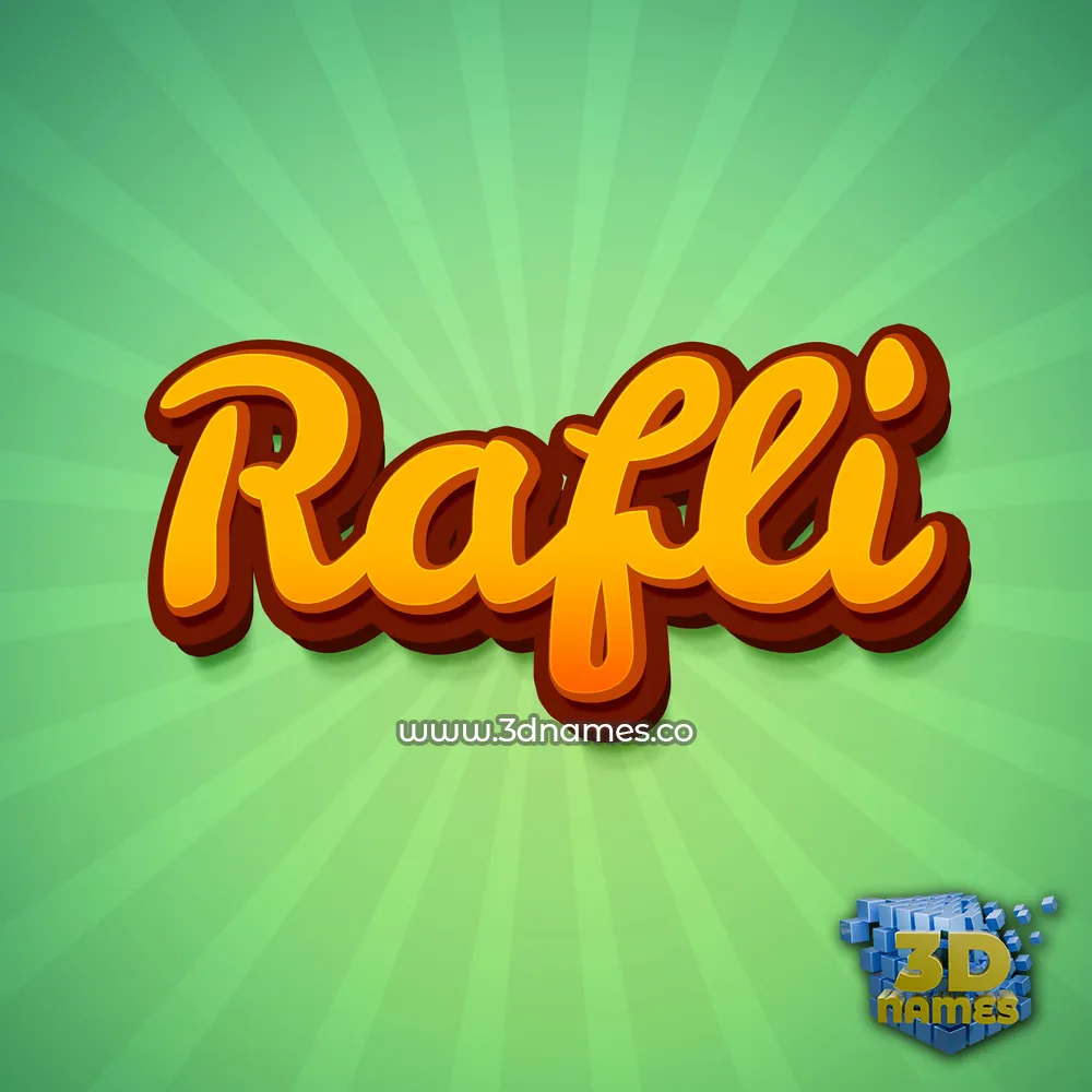 rafli in Green Rays style - 3D name wallpaper