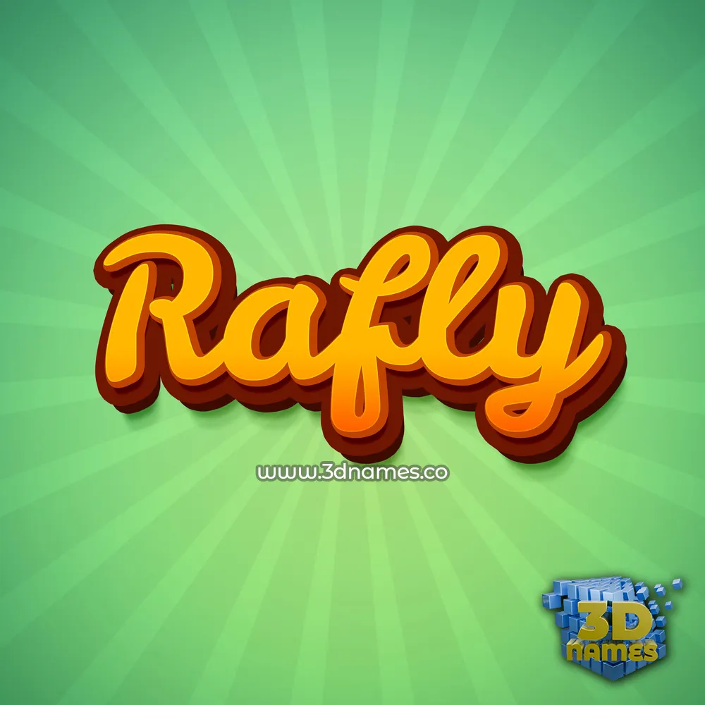 rafly in Green Rays style - 3D name wallpaper