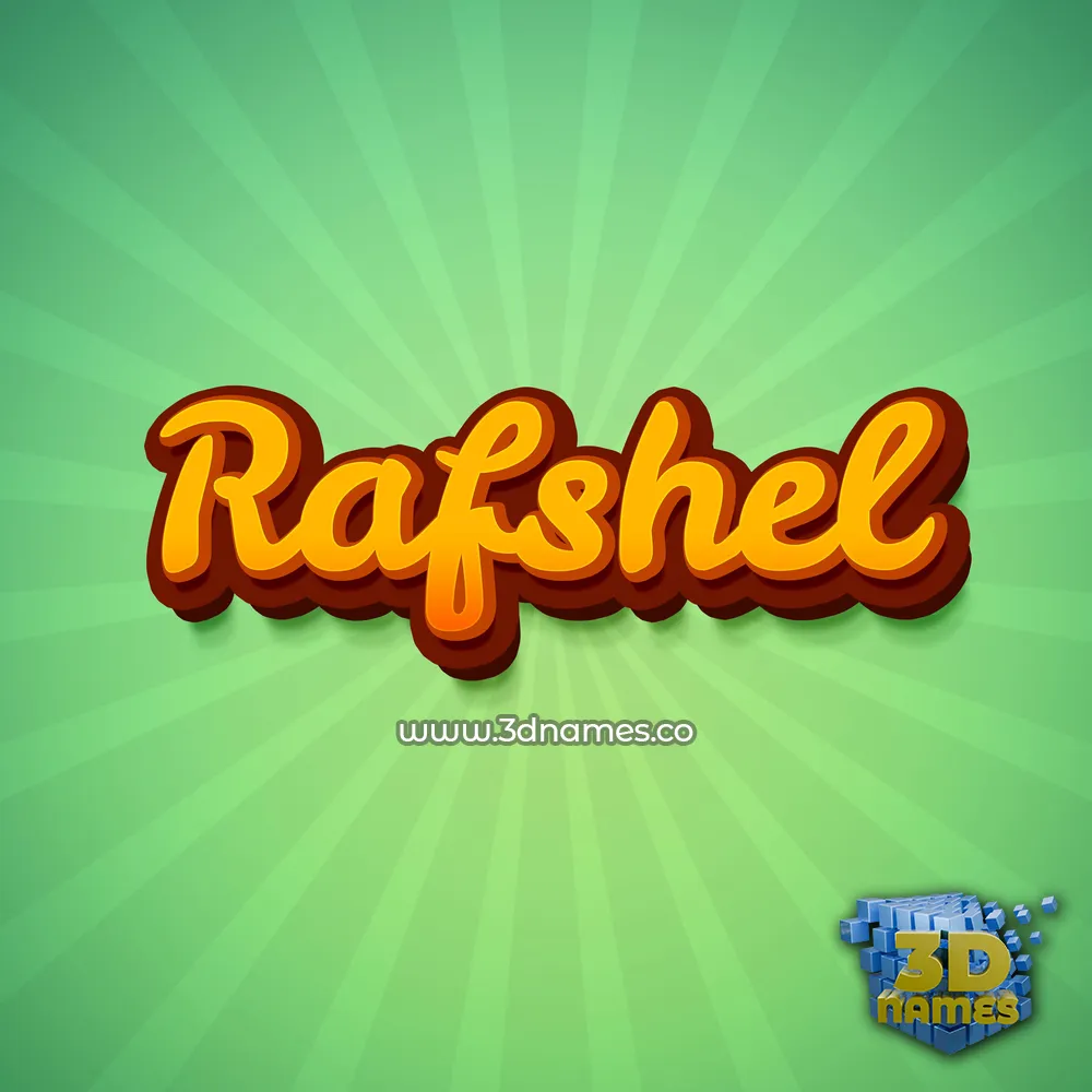 rafshel in Green Rays style - 3D name wallpaper