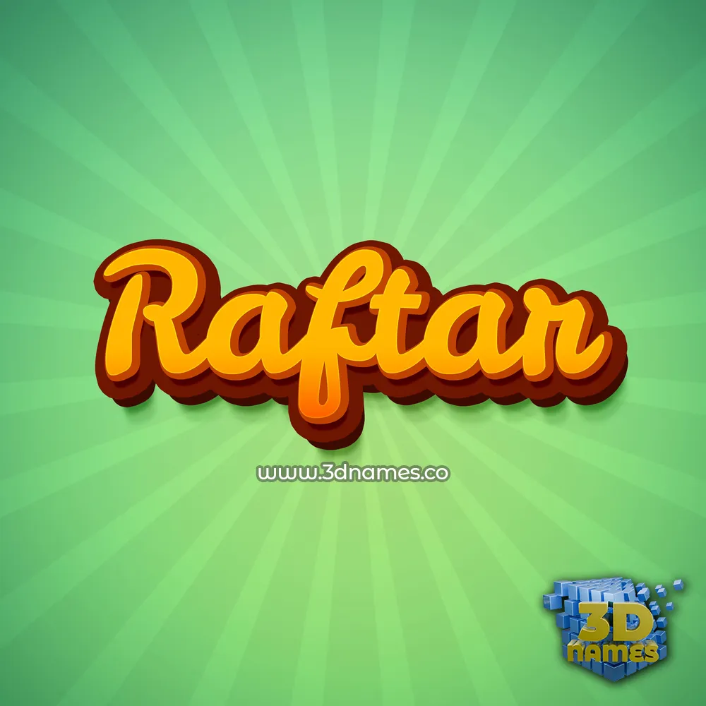 raftar in Green Rays style - 3D name wallpaper