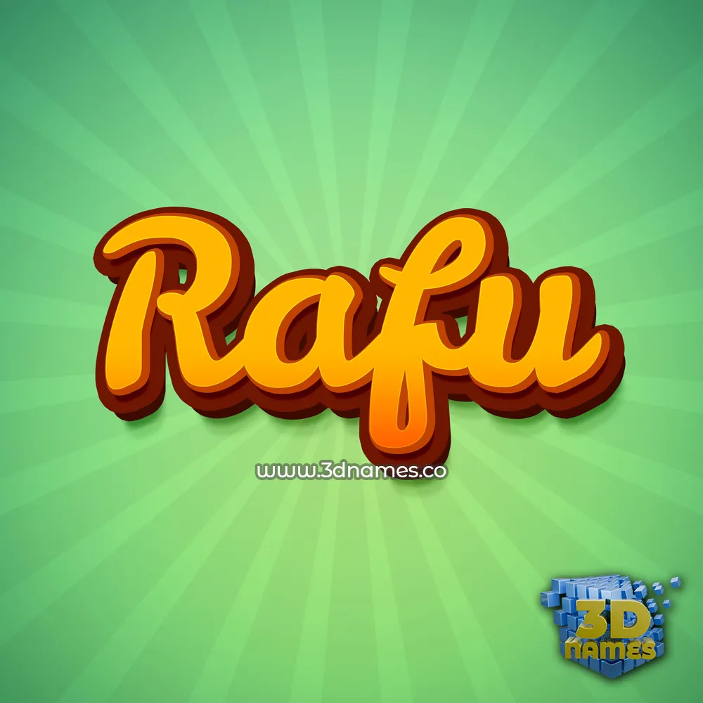 rafu in Green Rays style - 3D name wallpaper