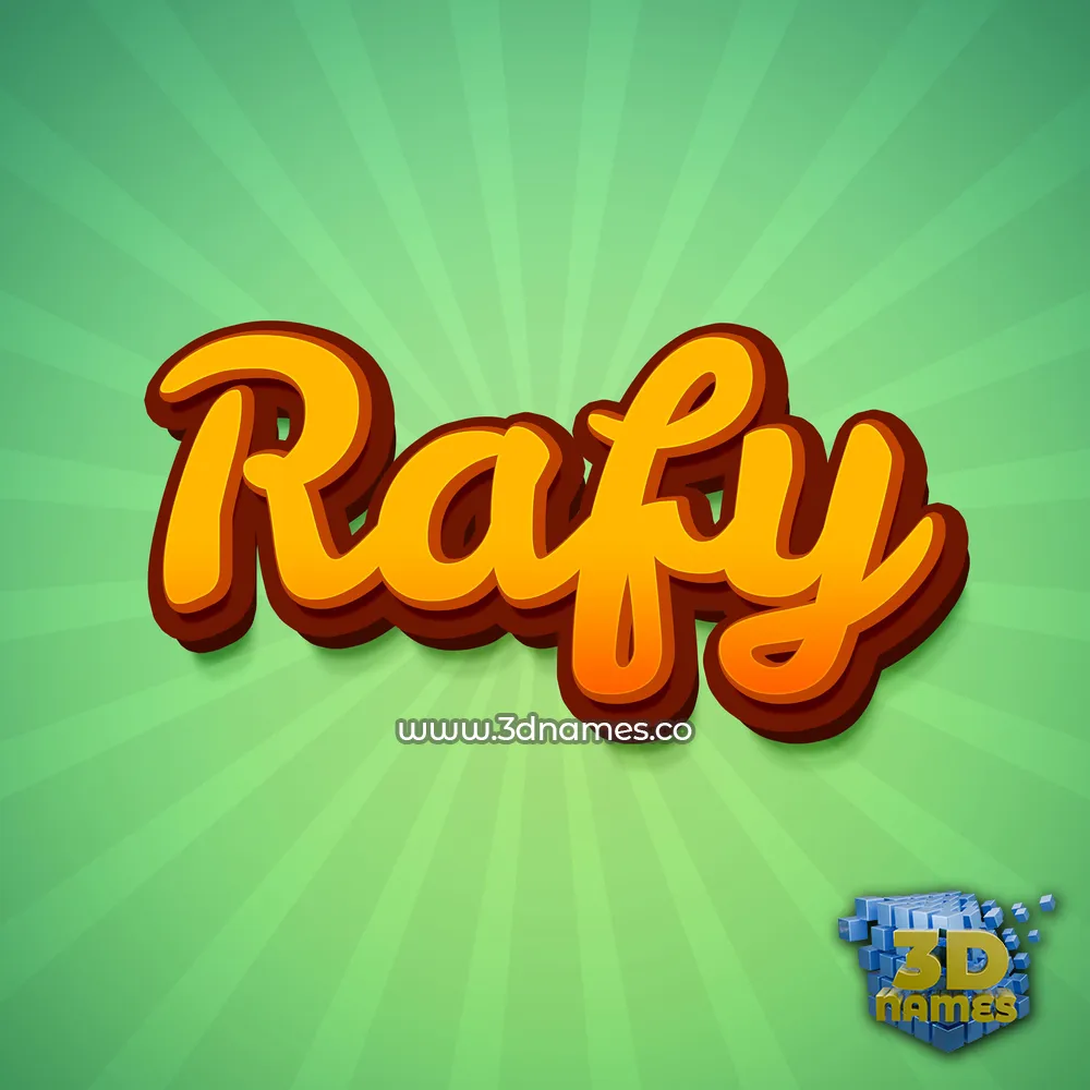 rafy in Green Rays style - 3D name wallpaper