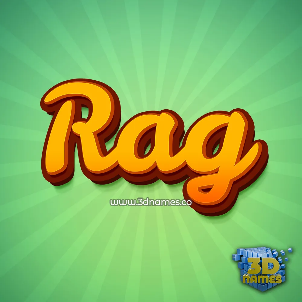 rag in Green Rays style - 3D name wallpaper