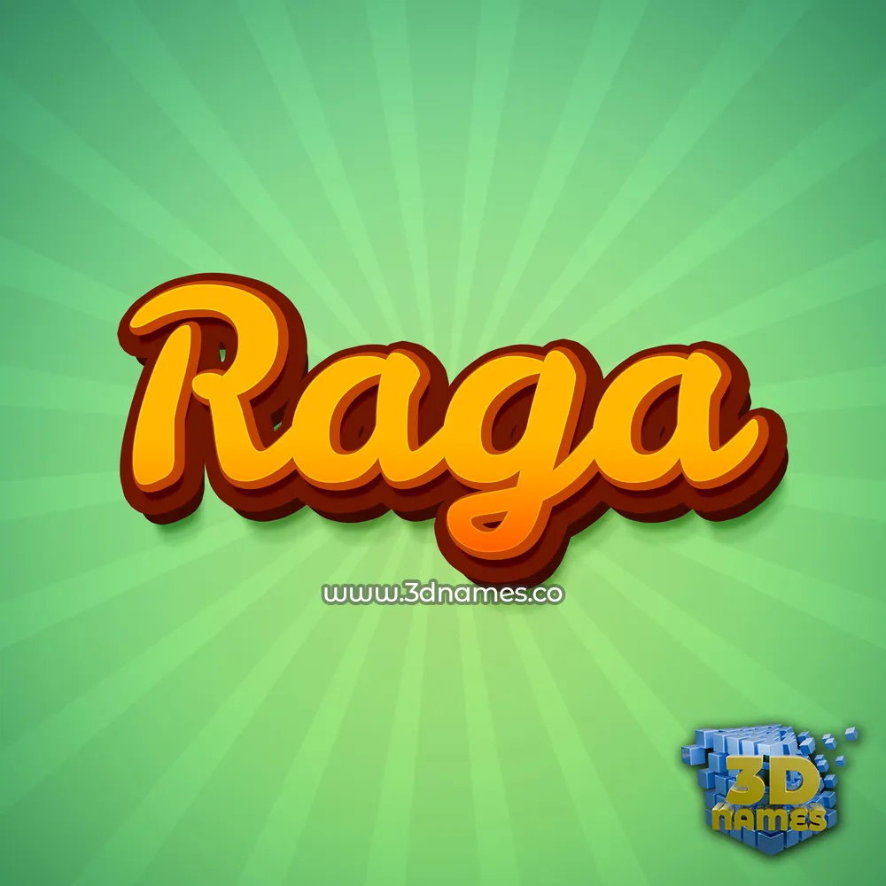 raga in Green Rays style - 3D name wallpaper