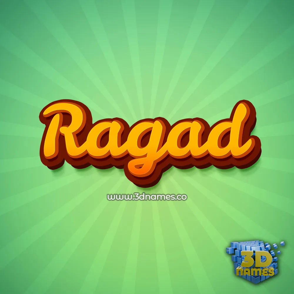 ragad in Green Rays style - 3D name wallpaper
