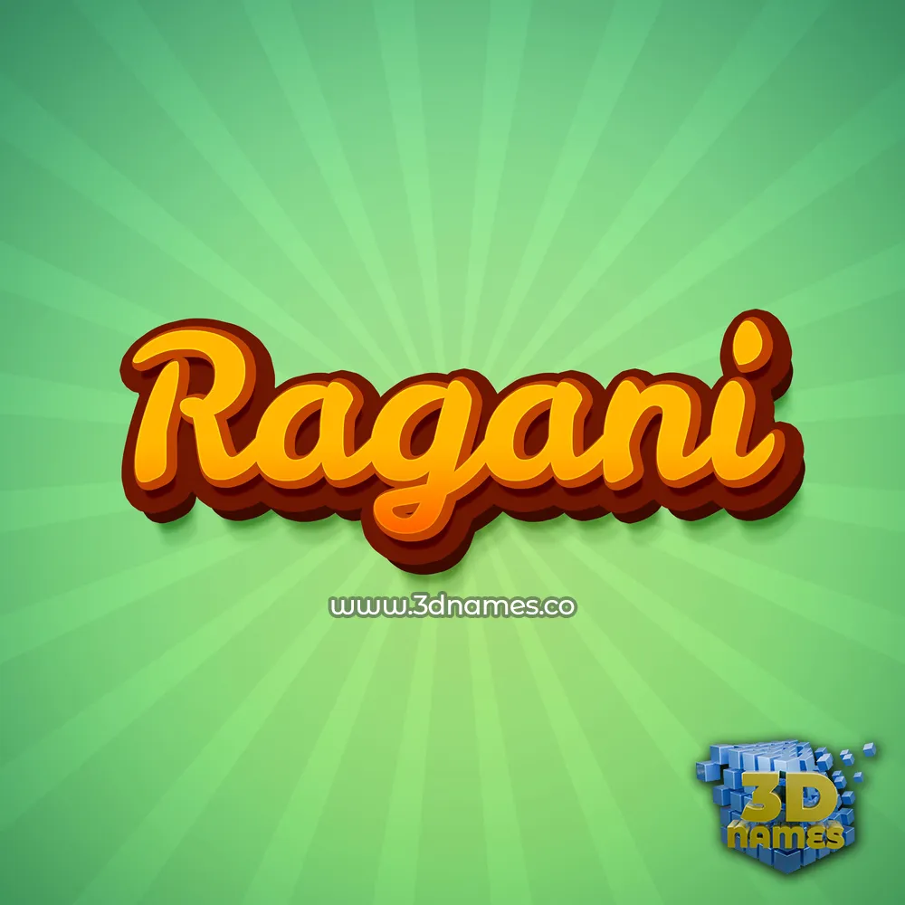 ragani in Green Rays style - 3D name wallpaper