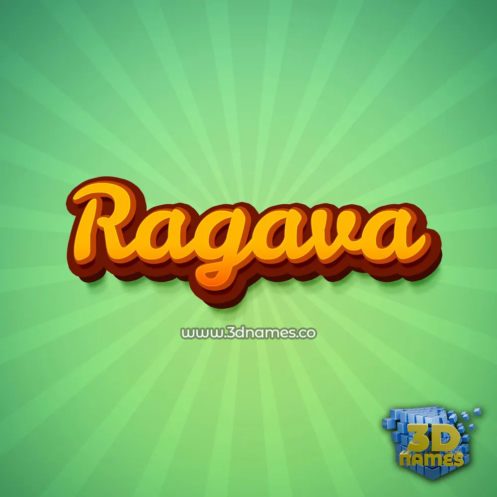 ragava in Green Rays style - 3D name wallpaper