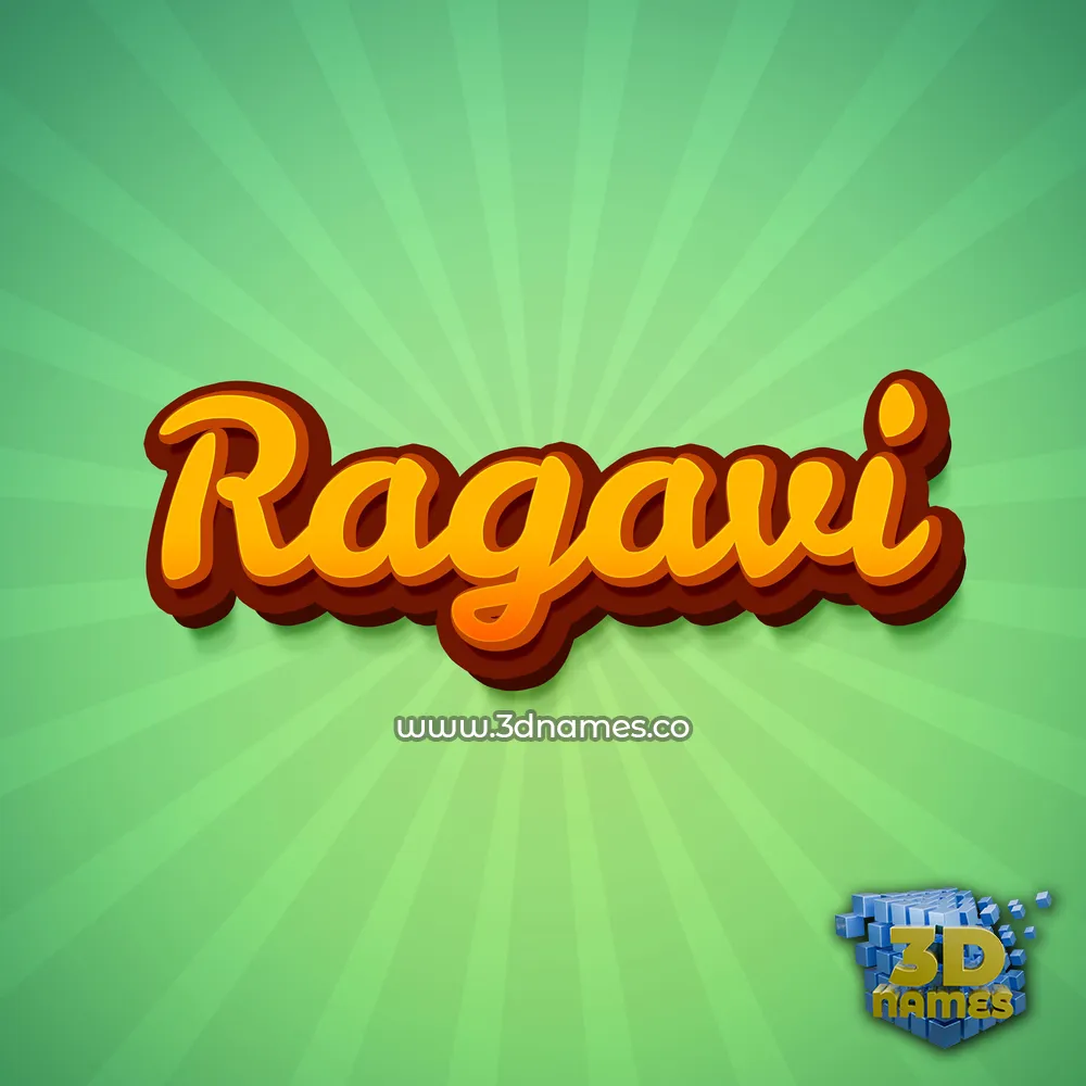 ragavi in Green Rays style - 3D name wallpaper