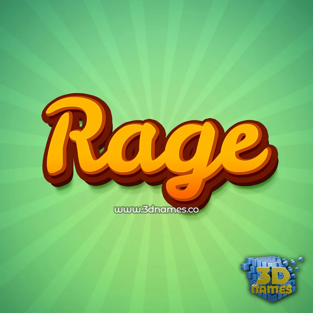 rage in Green Rays style - 3D name wallpaper