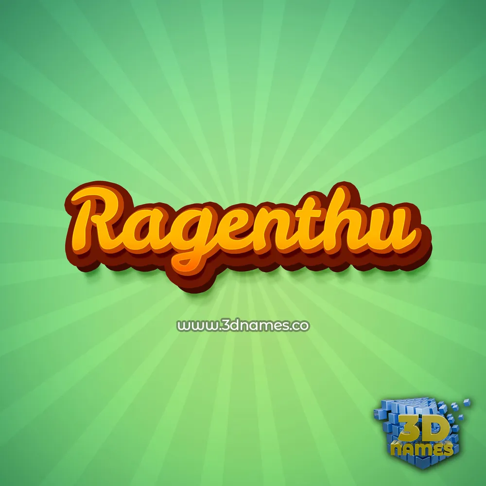 ragenthu in Green Rays style - 3D name wallpaper