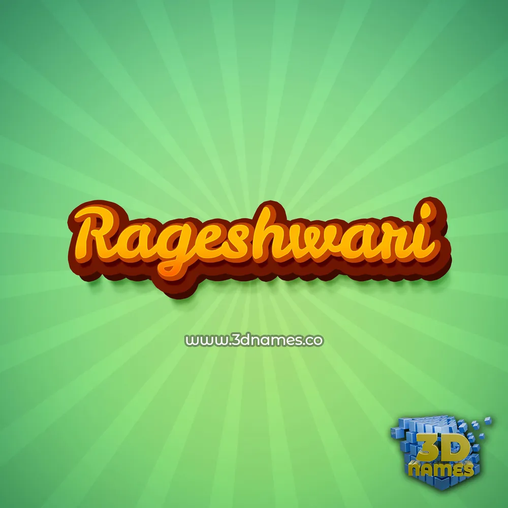 rageshwari in Green Rays style - 3D name wallpaper