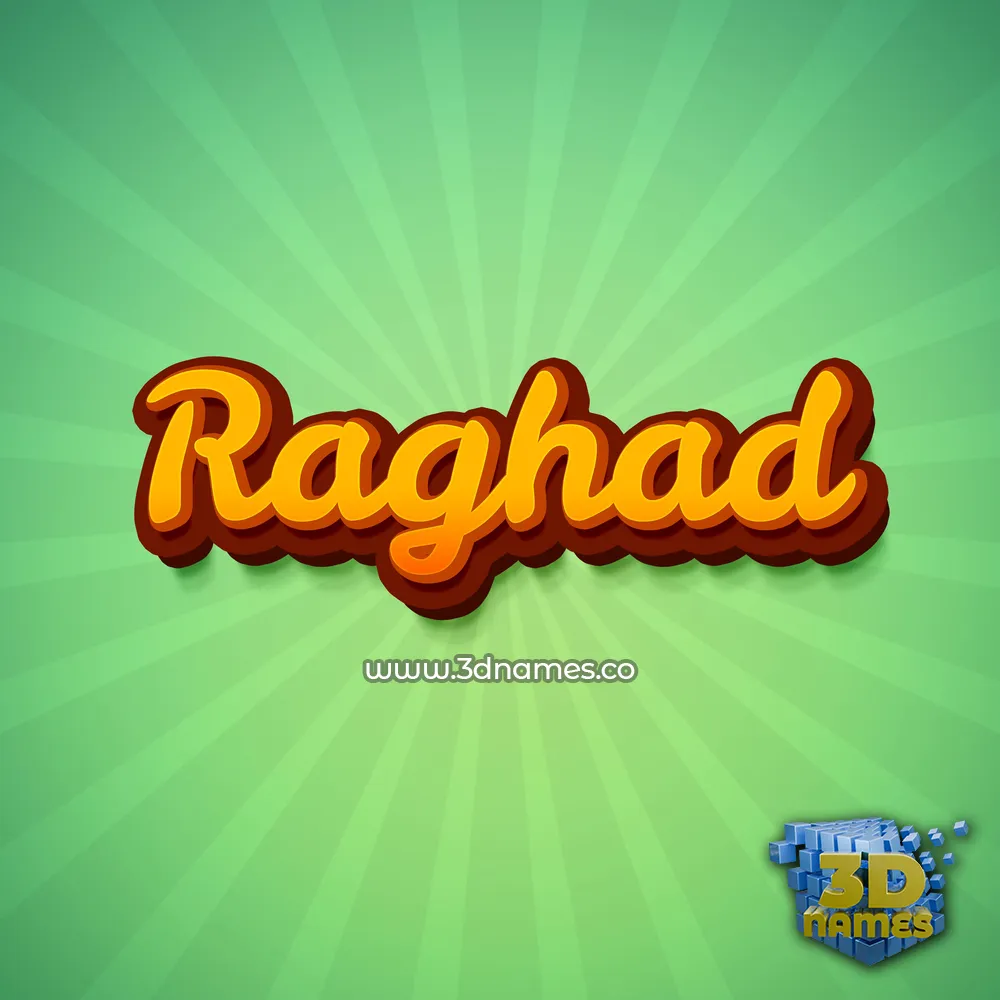 raghad in Green Rays style - 3D name wallpaper