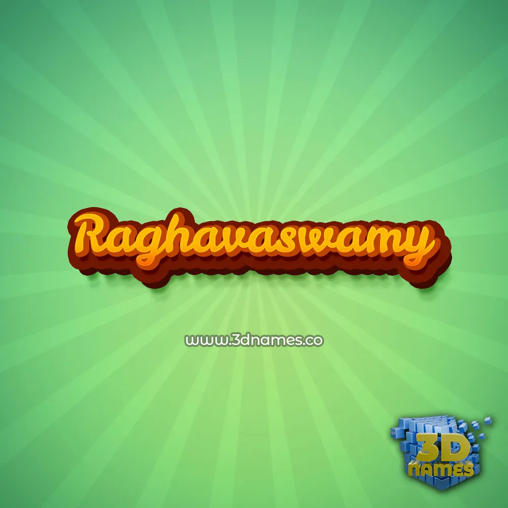 raghavaswamy in Green Rays style - 3D name wallpaper