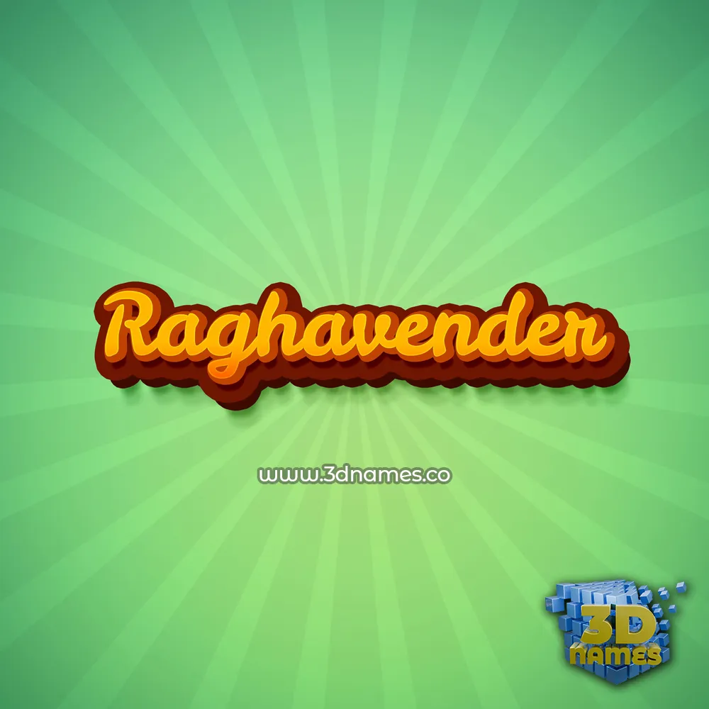 raghavender in Green Rays style - 3D name wallpaper