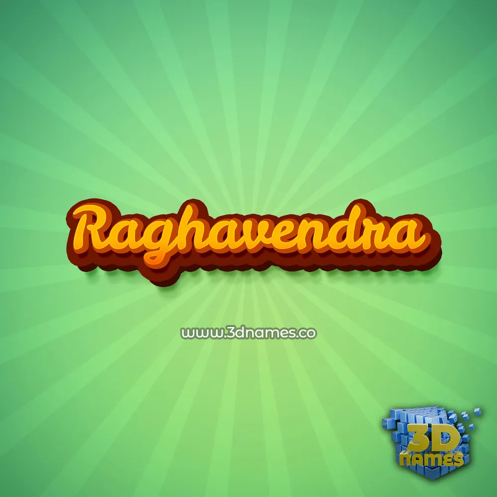 raghavendra in Green Rays style - 3D name wallpaper