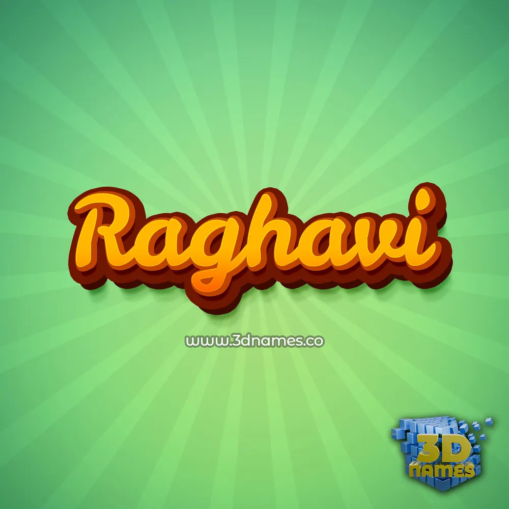raghavi in Green Rays style - 3D name wallpaper