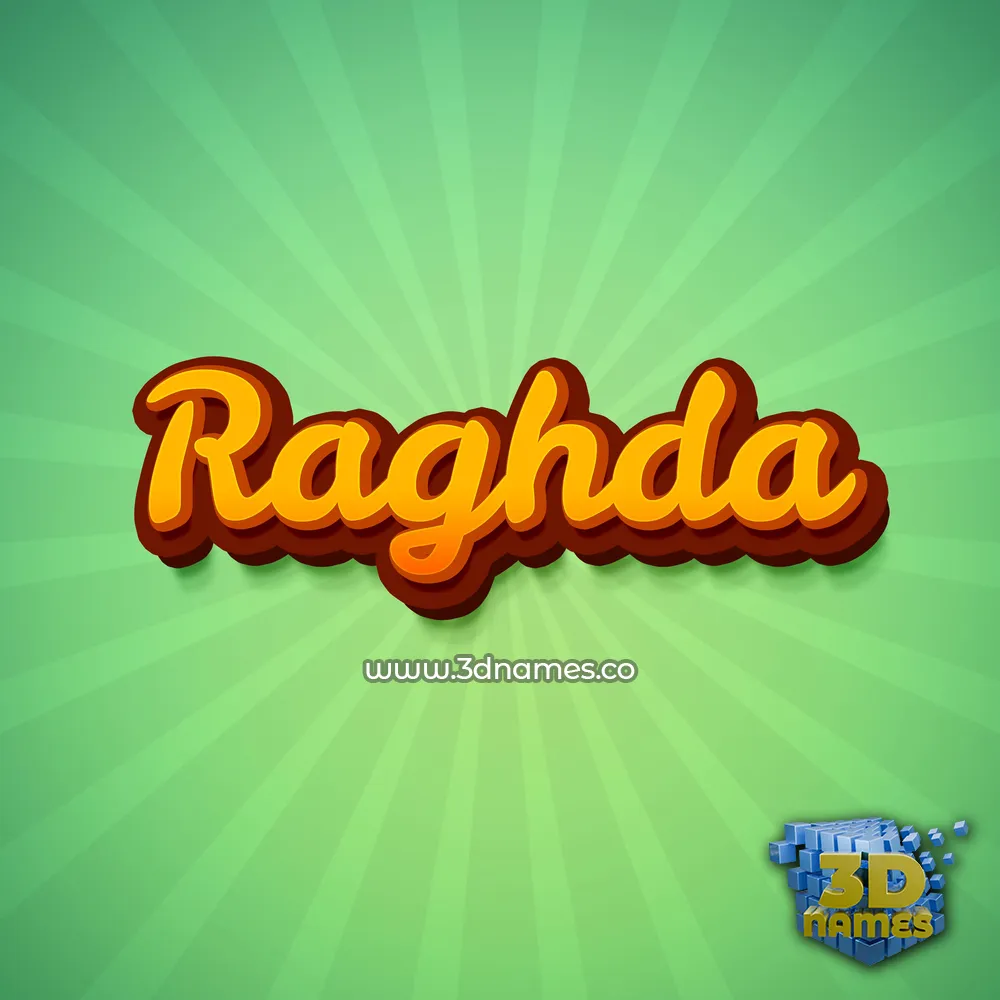 raghda in Green Rays style - 3D name wallpaper