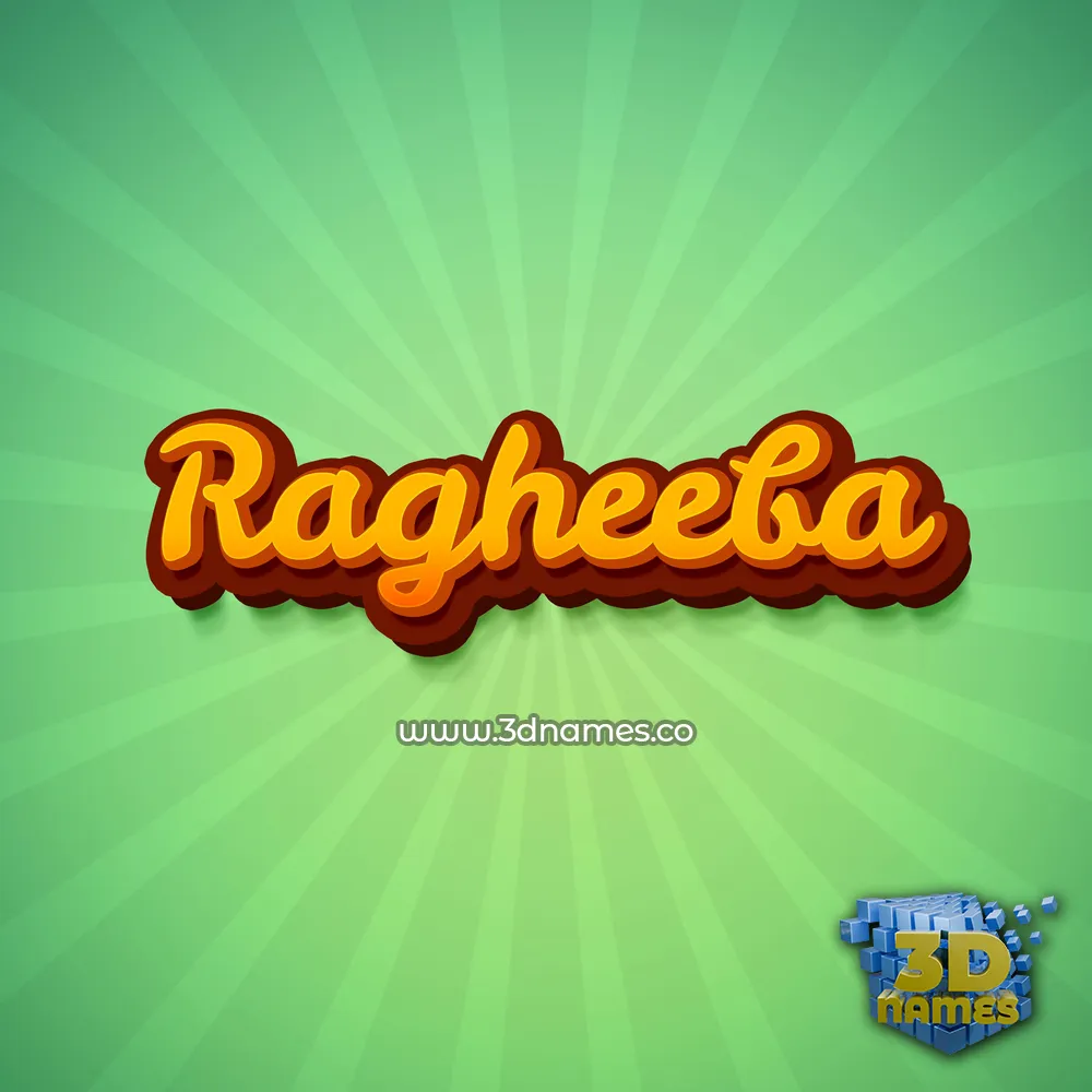 ragheeba in Green Rays style - 3D name wallpaper