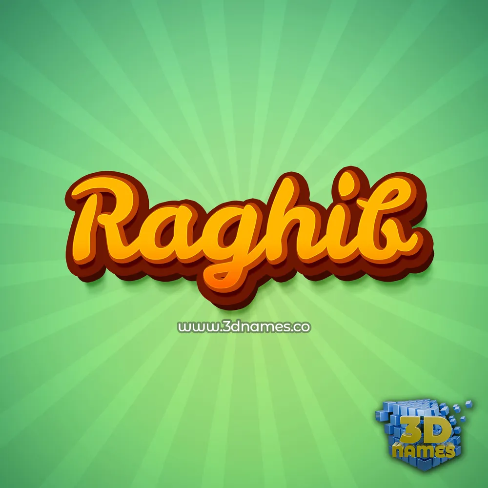 raghib in Green Rays style - 3D name wallpaper