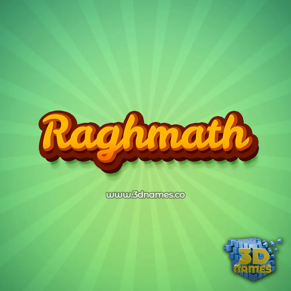 raghmath in Green Rays style - 3D name wallpaper