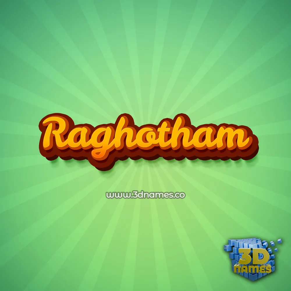 raghotham in Green Rays style - 3D name wallpaper