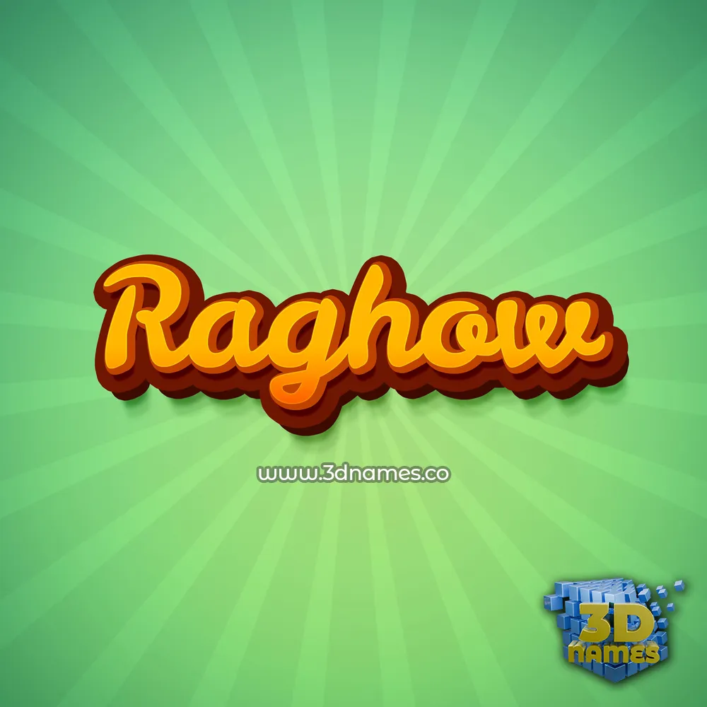 raghow in Green Rays style - 3D name wallpaper