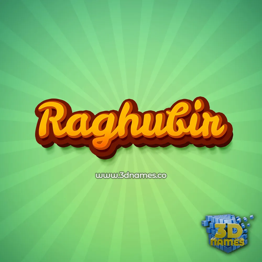 raghubir in Green Rays style - 3D name wallpaper