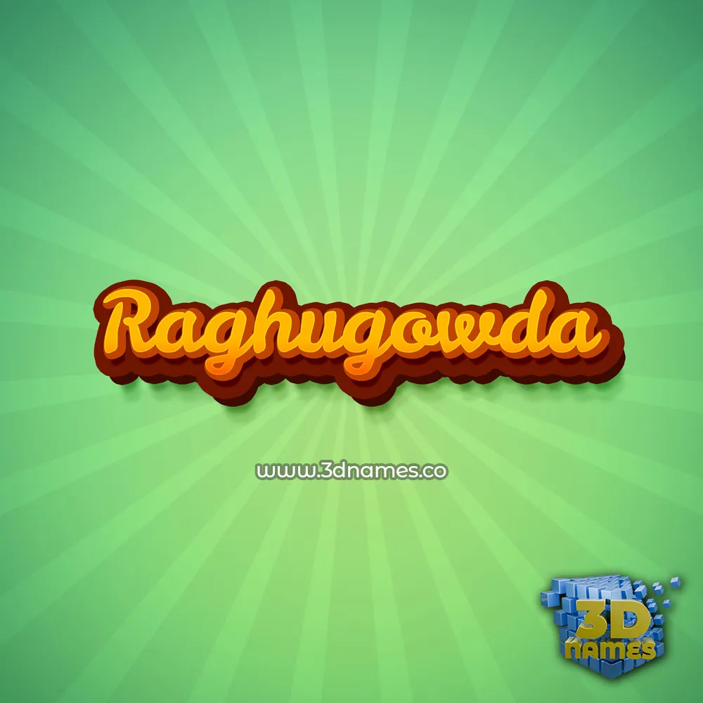 raghugowda in Green Rays style - 3D name wallpaper