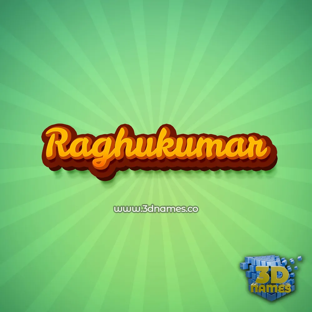 raghukumar in Green Rays style - 3D name wallpaper