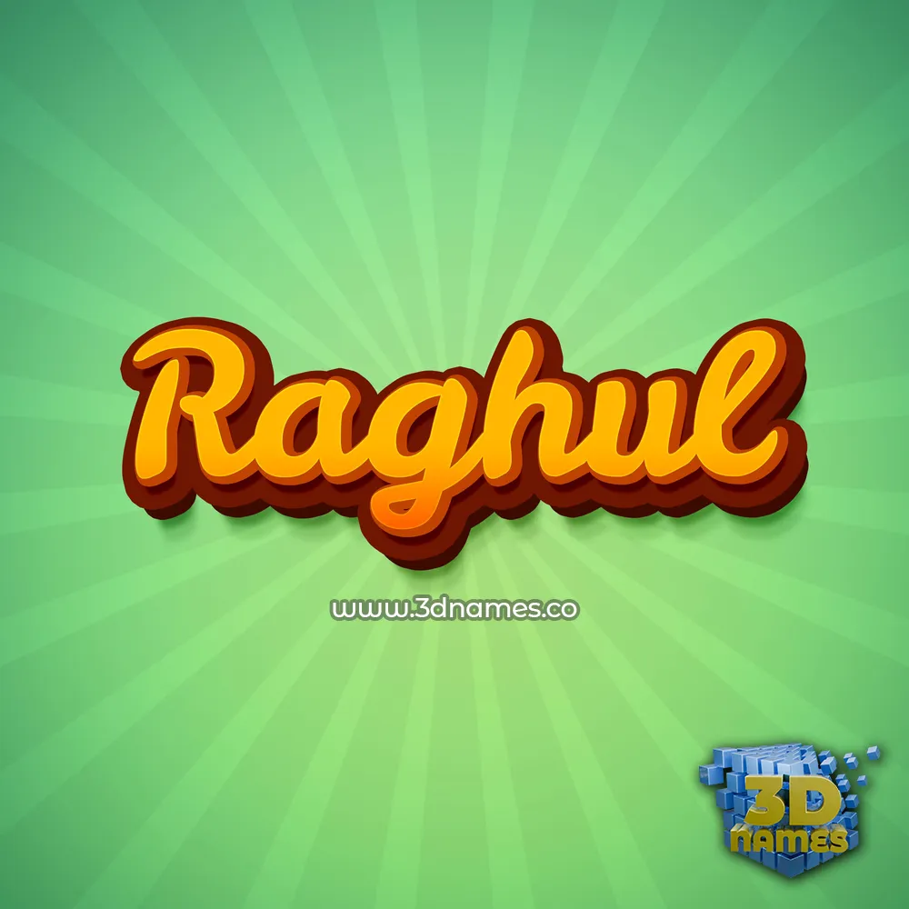 raghul in Green Rays style - 3D name wallpaper