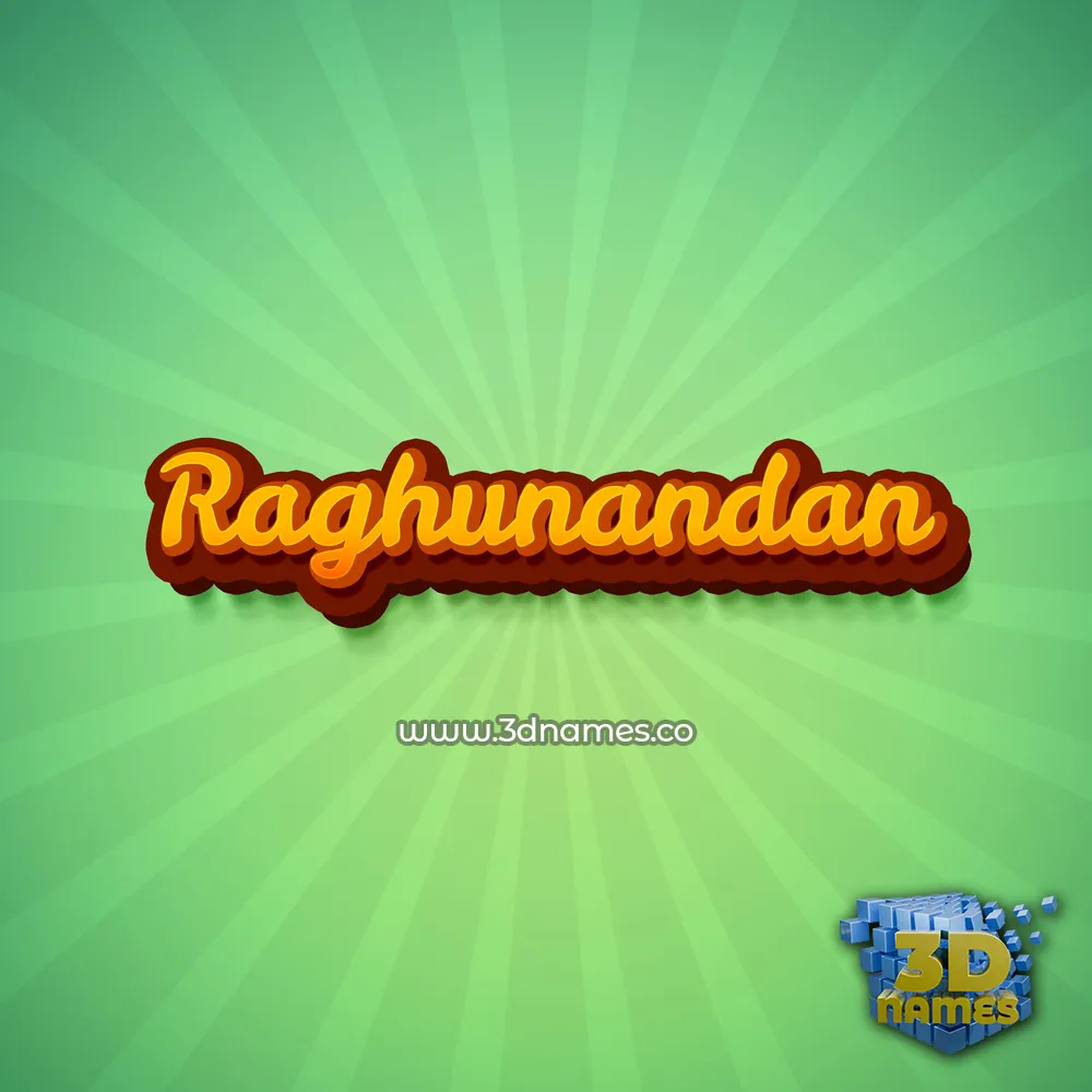 raghunandan in Green Rays style - 3D name wallpaper