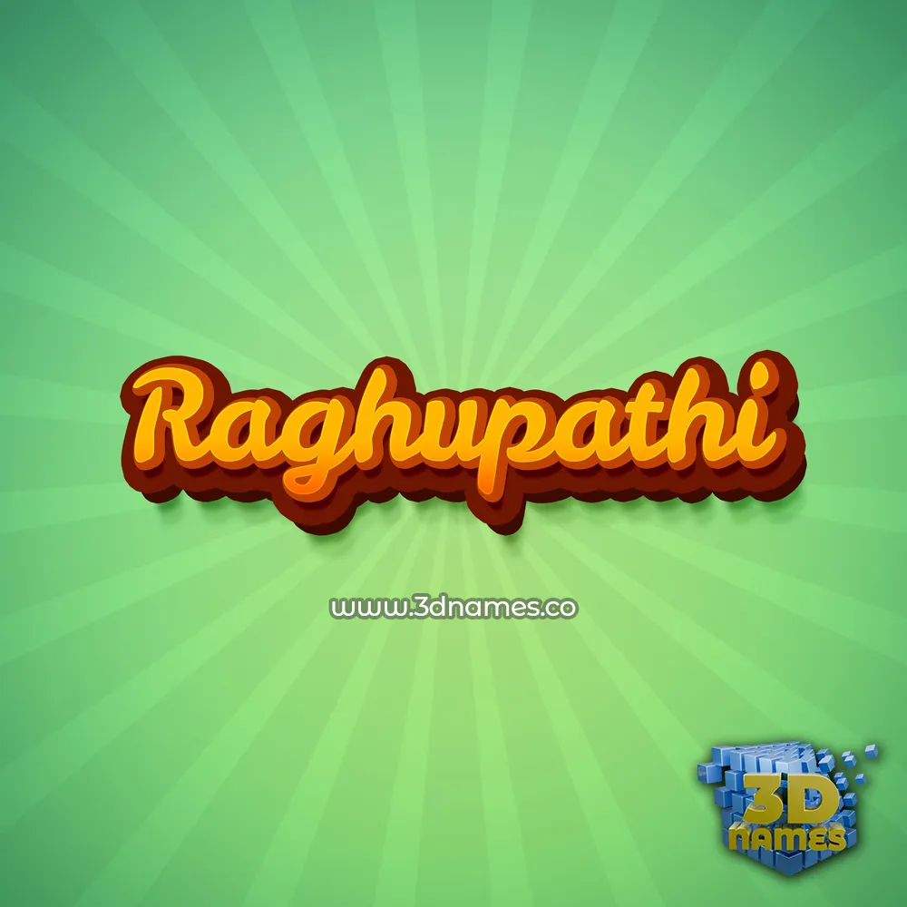 raghupathi in Green Rays style - 3D name wallpaper