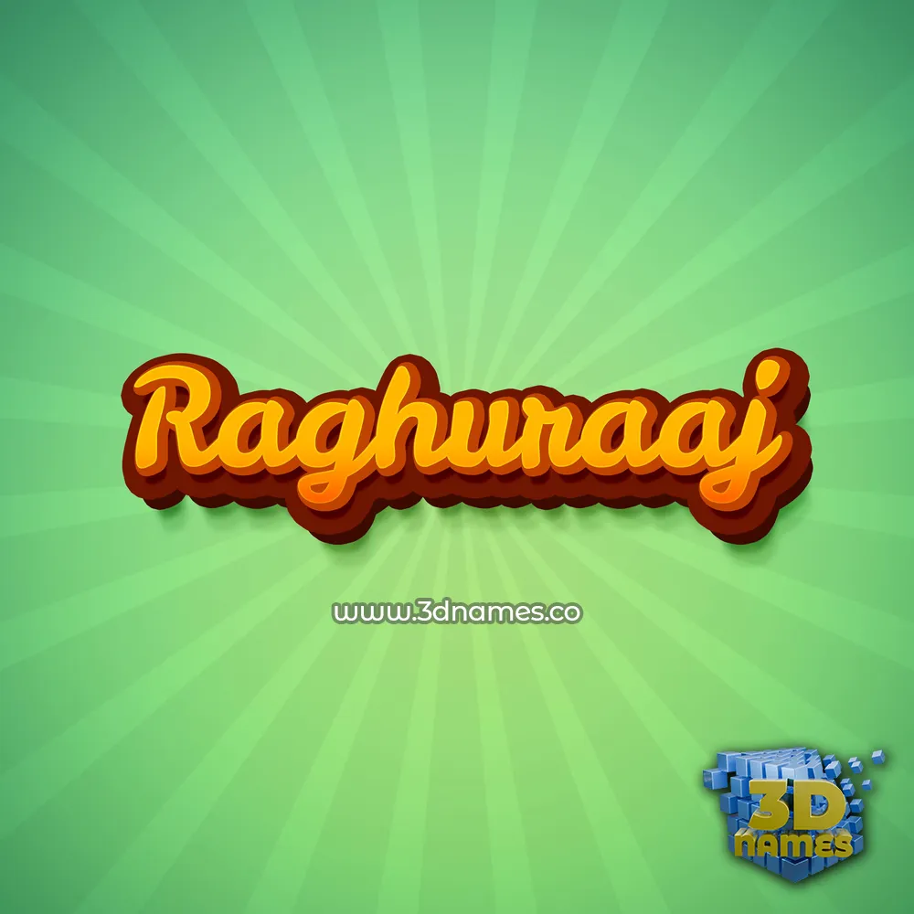 raghuraaj in Green Rays style - 3D name wallpaper