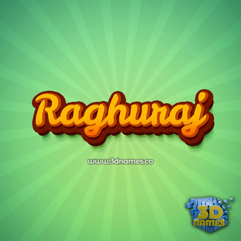 raghuraj in Green Rays style - 3D name wallpaper