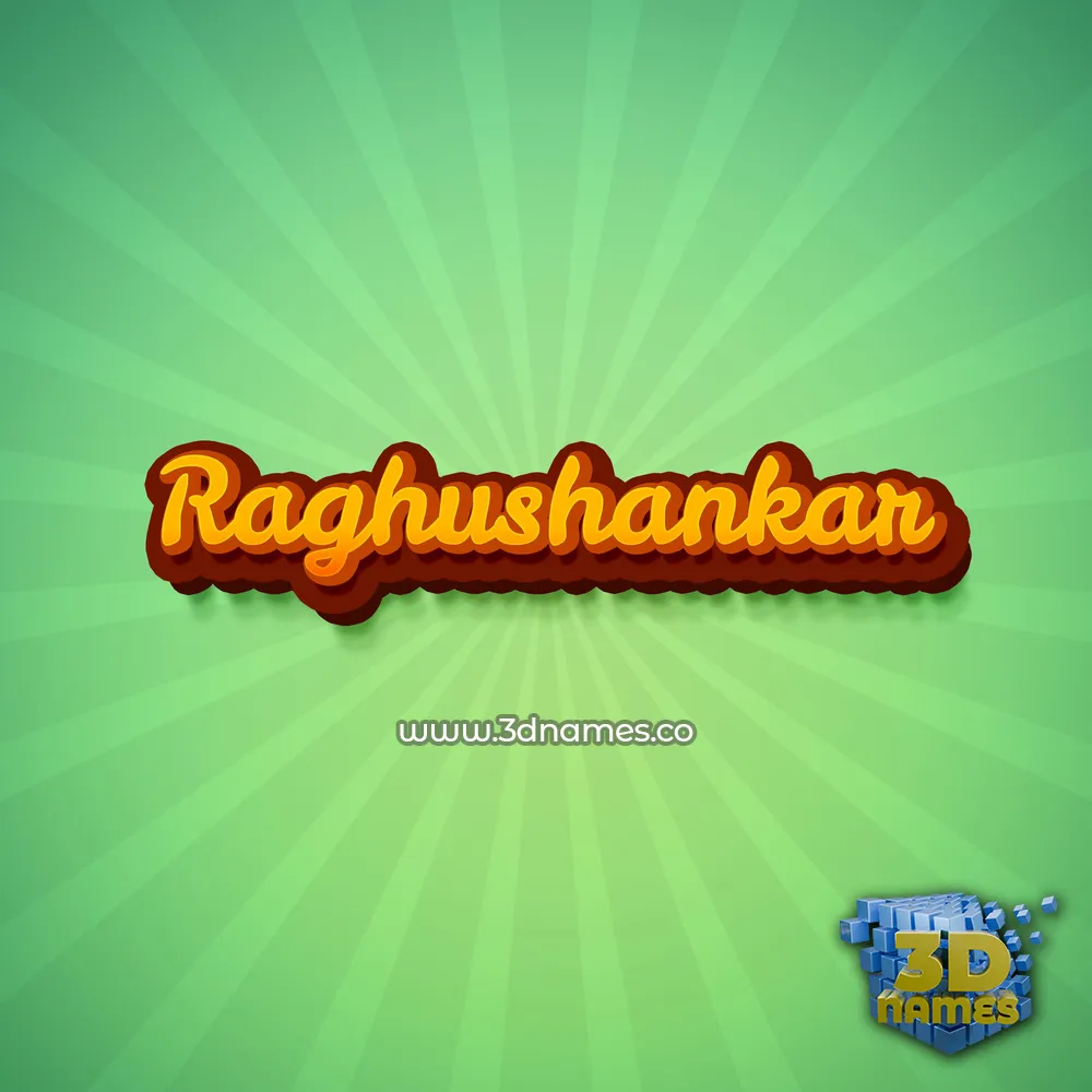 raghushankar in Green Rays style - 3D name wallpaper