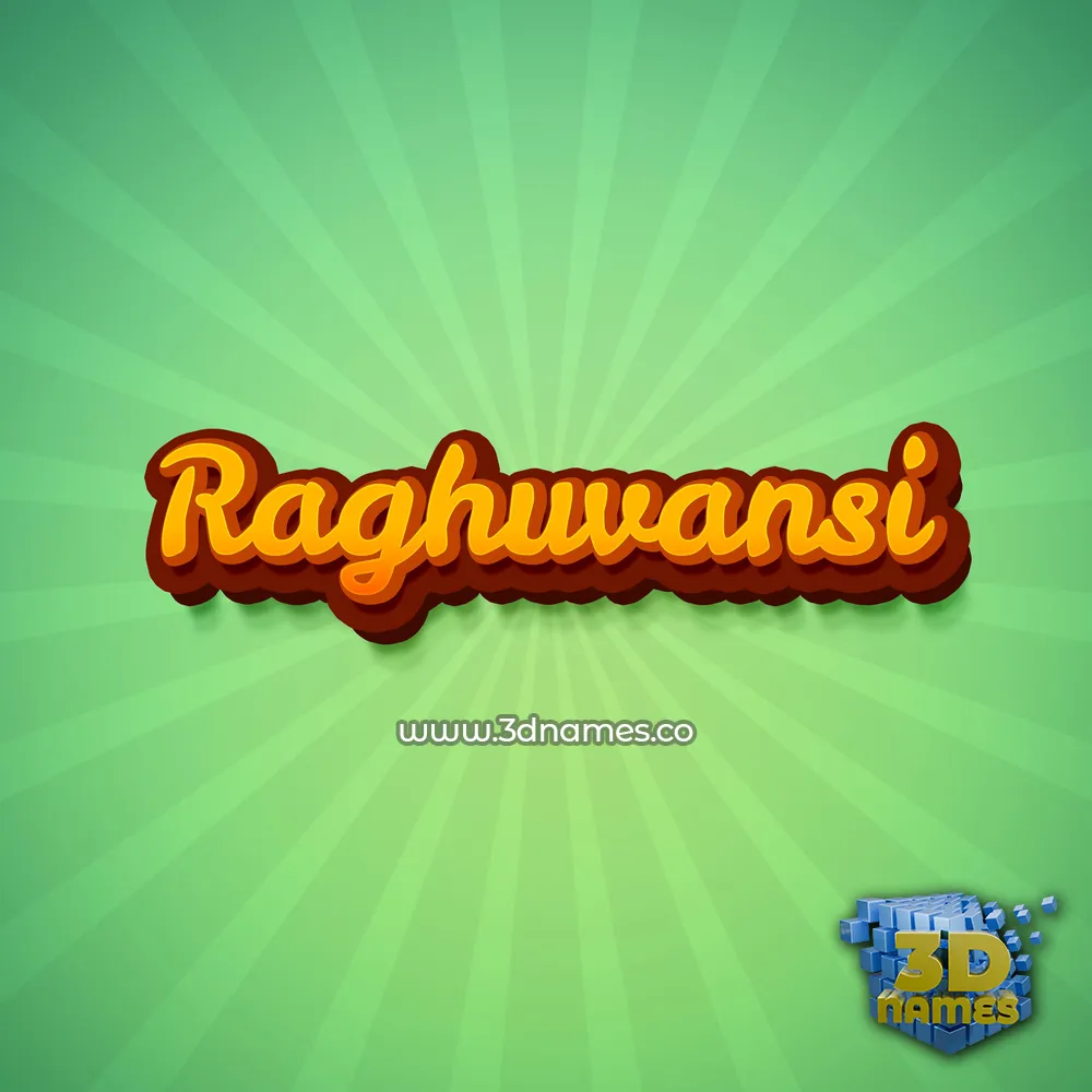 raghuvansi in Green Rays style - 3D name wallpaper