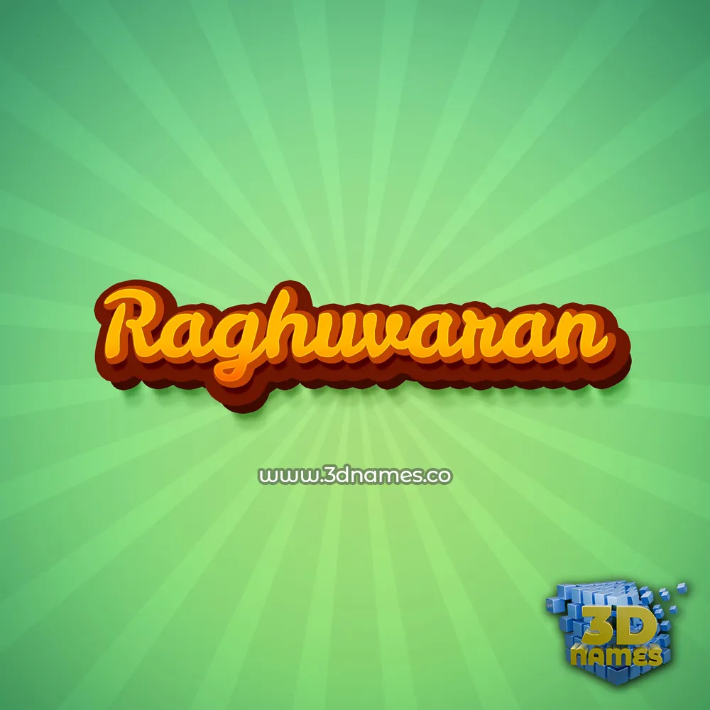 raghuvaran in Green Rays style - 3D name wallpaper