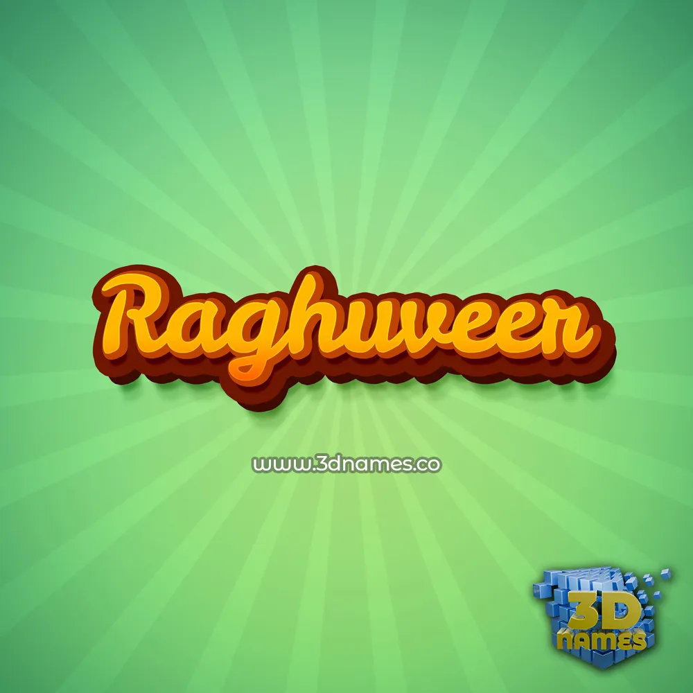 raghuveer in Green Rays style - 3D name wallpaper