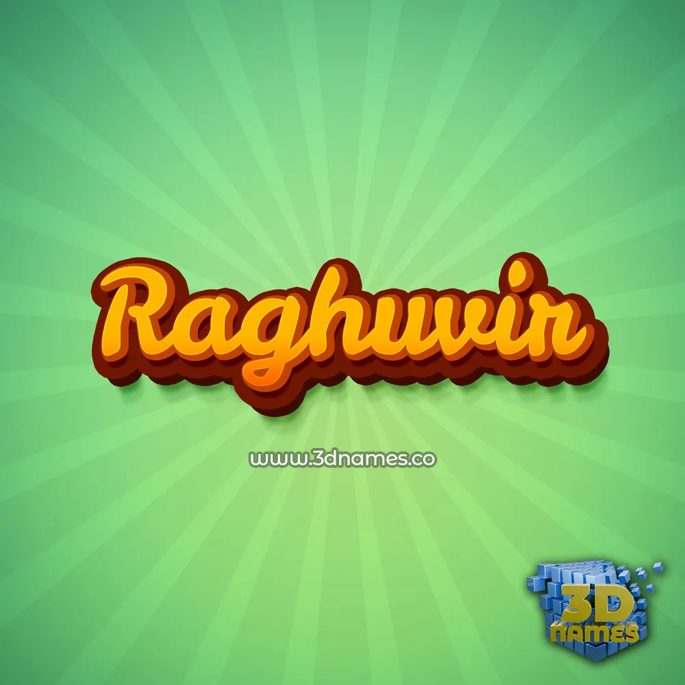 raghuvir in Green Rays style - 3D name wallpaper