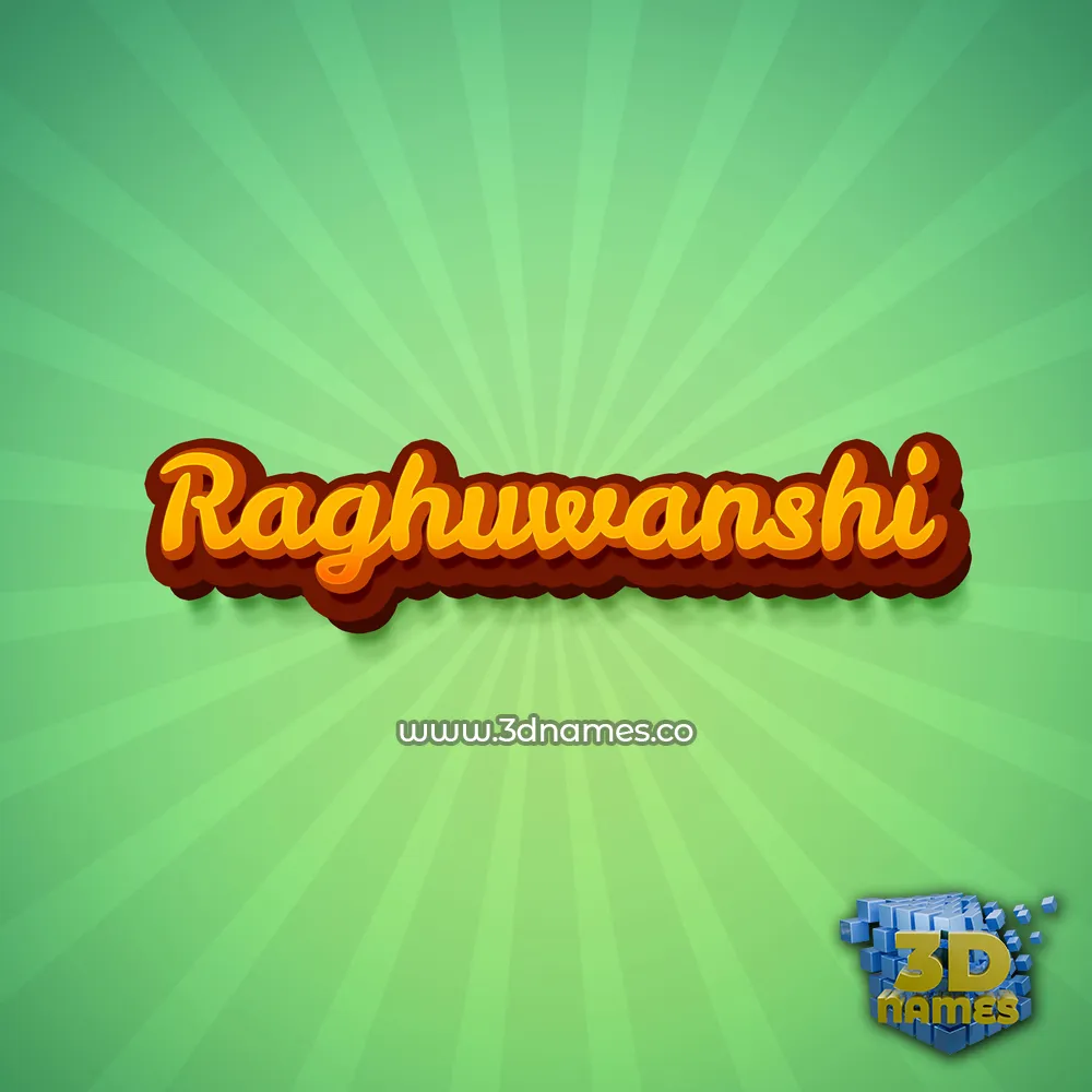 raghuwanshi in Green Rays style - 3D name wallpaper