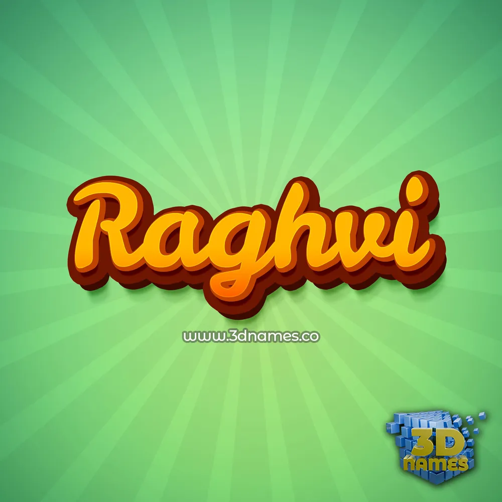 raghvi in Green Rays style - 3D name wallpaper