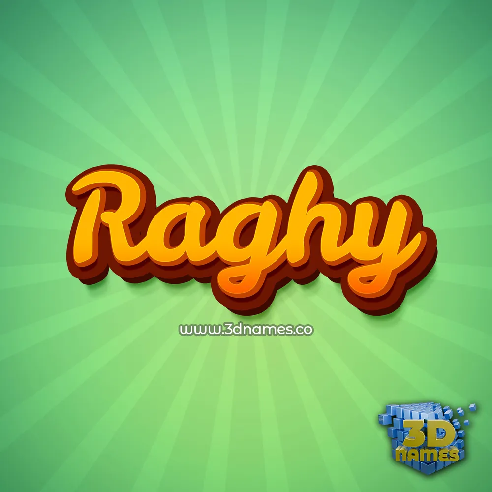 raghy in Green Rays style - 3D name wallpaper